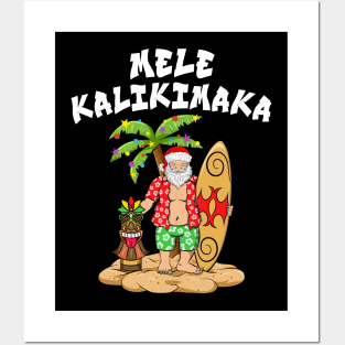 Mele Kalikimaka Merry Christmas Hawaiian Tiki Posters and Art